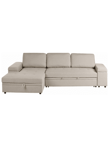 Beliani Schlafsofa HRISEY in Beige/Schwarz - (W) 293 x (H) 90 x (L) 161 cm
