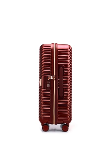 Wittchen Medium suitcase and cosmetic case with a striped design in Dark red