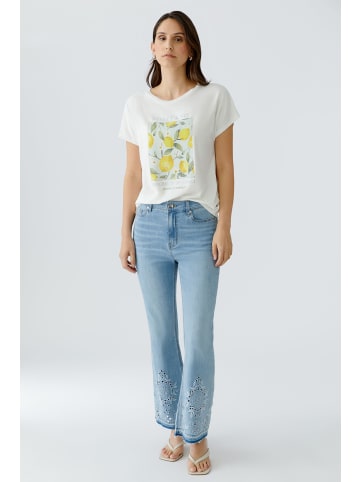 Oui T-Shirt mit platziertem Druck und Glitzersteinen in Cloud Dancer