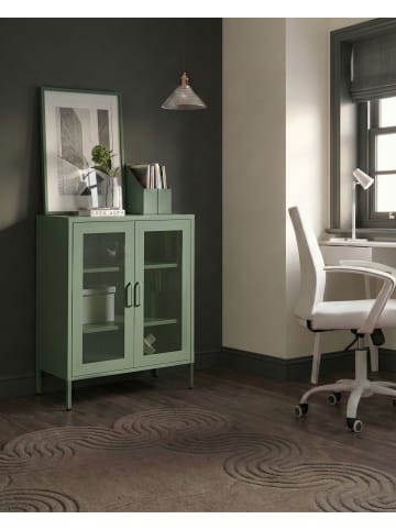 Beliani Sideboard WAKATIPU in Grün - (W) 80 x (H) 102 x (L) 40 cm