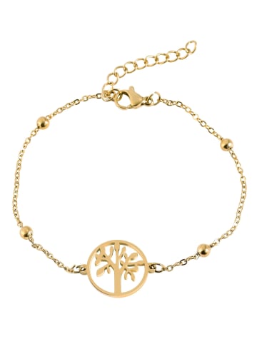Adeliás Damen Armband – Lebensbaum aus Edelstahl 17+3 cm in gold