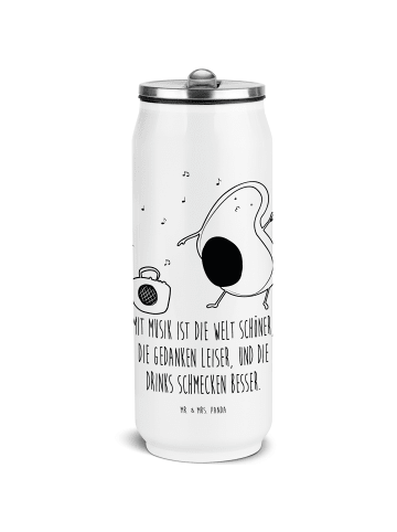 Mr. & Mrs. Panda Thermoflasche Avocado Tanzen mit Spruch in Weiß