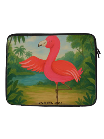 Mr. & Mrs. Panda Laptop Sleeve Flamingo Yoga Design ohne Spruch in Weiß
