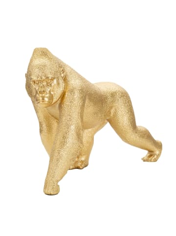 Mauro Ferretti Gorilla-Statue aus goldenem Kunstharz, 29,7 x 11,5 x 21,8 cm