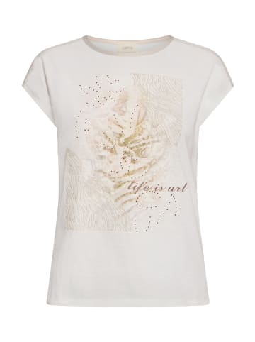 CARTOON Rundhals-Shirt mit Placement in Patch Cream /Khaki