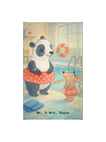 Mr. & Mrs. Panda Gästehandtuch Otter Schwimmen Design ohne Spruch in Weiß
