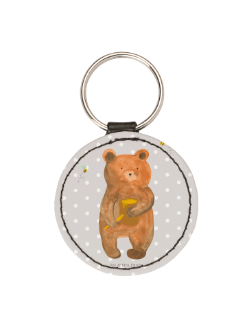Mr. & Mrs. Panda Schlüsselanhänger Bär Honig ohne Spruch in Grau Pastell