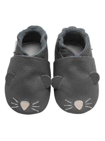 Yalion Leder-Krabbelschuhe "Rat" in Schwarz