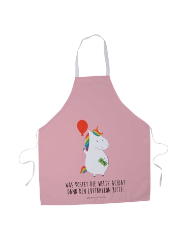 Mr. & Mrs. Panda Grill Schürze Einhorn Luftballon mit Spruch in Rot Pastell