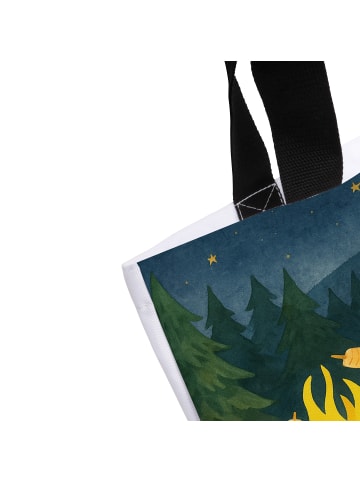 Mr. & Mrs. Panda Einkaufstasche Pinguin Lagerfeuer Design mit Sp... in Weiß