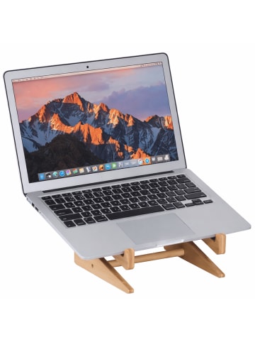 relaxdays Laptop-Ständer in Natur - (B)21 x (H)11,5 x (T)21 cm