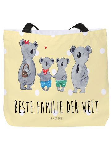 Mr. & Mrs. Panda Shopper Koala Familie zwei mit Spruch in Gelb Pastell