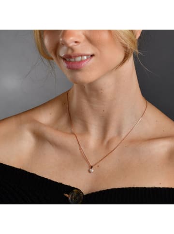 Adeliás Damen Halskette mit Anhänger – Herz aus 925 Silber in gold