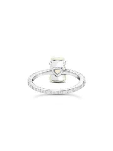 Thomas Sabo Ring Mit Goldbär Weiß Mini in silber, weiß