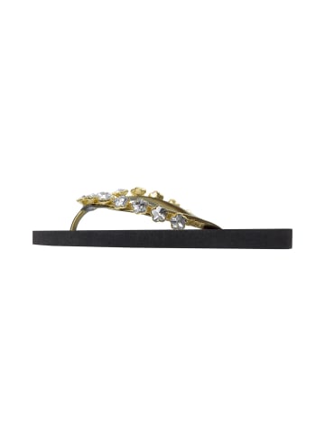 Uzurii Luxury Footwear platte hausschuhe Chrystal Flower in schwarz