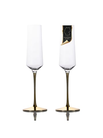 Intirilife Champagner Glas 200 ml Sekt Prosecco Gläser in 2x 200ml Transparent