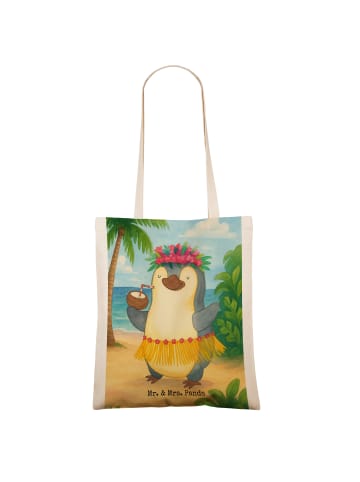Mr. & Mrs. Panda Shopping Bag Pinguin Kokosnuss Design ohne Spruch in Weiß