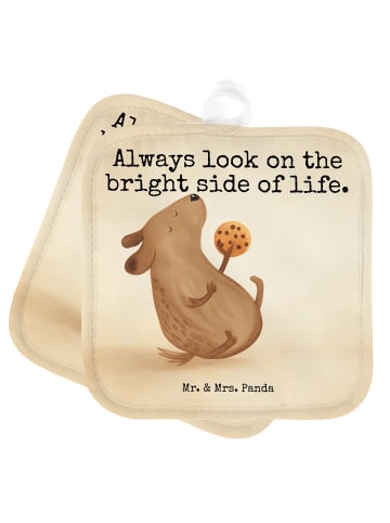 Mr. & Mrs. Panda Topflappen Hund Keks Design mit Spruch in Weiß