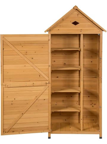 COSTWAY Gartenschrank 177cm in Hellbraun