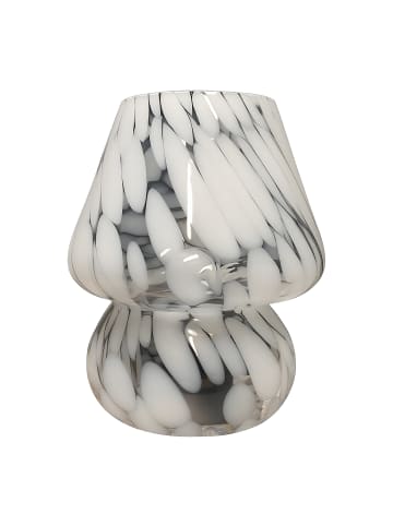 relaxdays Tischlampe "Pilz" in Weiß/ Schwarz - (H)24 x Ø 16 cm