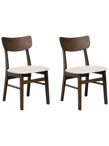 Beliani 2er-Set Esszimmerstuhl ANOKA in Beige/Braun