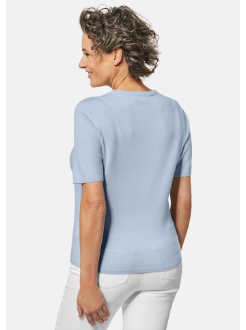 GOLDNER Halbarmpullover mit Rundhals aus Kaschmir in hellblau