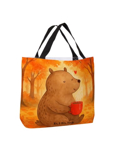 Mr. & Mrs. Panda Strandtasche Bär Morgenkaffee Design ohne Spruch in Weiß
