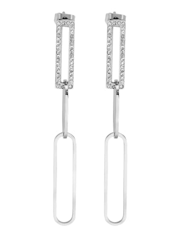 Adeliás Damen Ohrringe – Ohrstecker aus Edelstahl mit Strass in silber