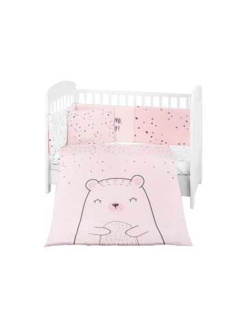 Kikkaboo Babybettwäsche Bär 6tlg 120x60 in rosa