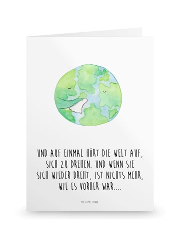 Mr. & Mrs. Panda Klapp Trauerkarte Welt Weinen mit Spruch in Weiß