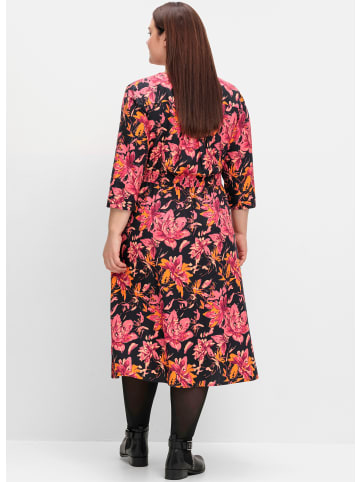 sheego Blusenkleid in schwarz-gemustert