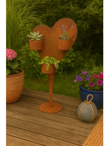 möbel-direkt Blumenständer Herzilein in rost