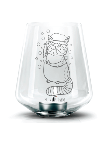 Mr. & Mrs. Panda Teelichtglas Waschbär ohne Spruch in Transparent