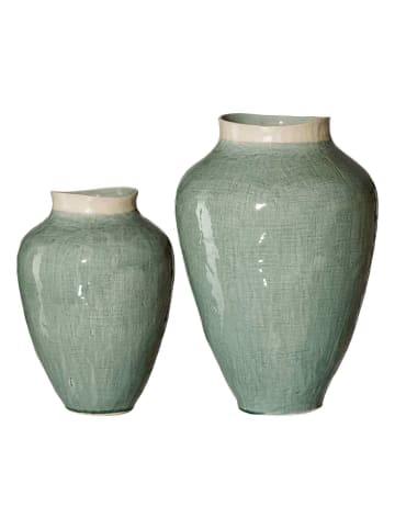 Ritzenhoff & Breker 2-tlg. Vasen Lucca in Grün – 31 cm / 41 cm in grün