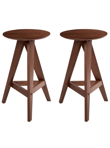 Beliani 2er-Set Hocker AROMA in Braun