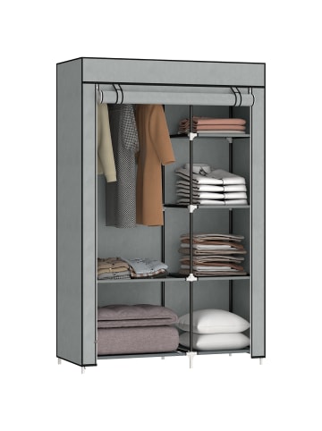 HOMCOM Stoffschrank-103L x 43B x 162,5H cm-Grau