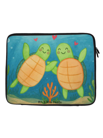 Mr. & Mrs. Panda Laptop Tasche Schildkröten Paar Design ohne Spruch in Weiß