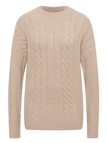 Cecil Pullover mit Zopfmuster in Beige
