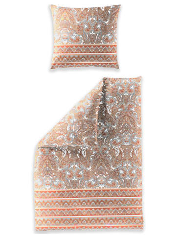 JACK 2 tlg. Mako Satin Bettwäsche Desert Bloom Apricot in Orange
