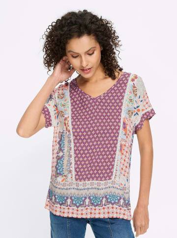 Heine Druckbluse in terra-lila-bedruckt