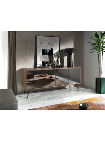 Angel Cerdá Anrichte 3061 in Walnuss / Schwarz – (B)180 x (H)76 x (T)50 cm