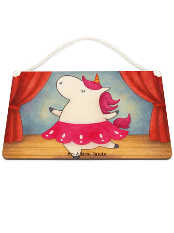 Mr. & Mrs. Panda Holzschild Einhorn Ballerina Design ohne Spruch in Weiß