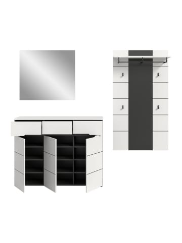 ebuy24 Garderobenmöbel Canu Weiß 215 x 37 cm