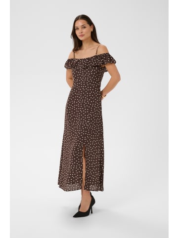 Kaffe Kleid KAlorinda Tight fit in Seal Brown/Turtledove Dot