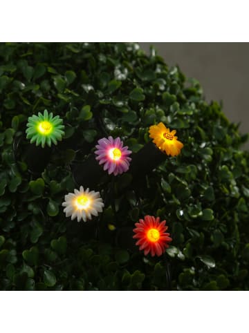 MARELIDA LED Solar Lichterkette Blumen 5 Beetstecker Gartenstecker H: 17cm in bunt