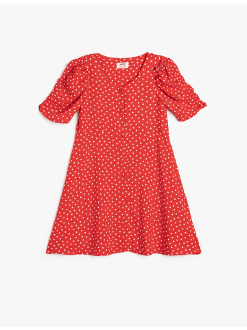 KOTON Kleid in Rot Gemustert