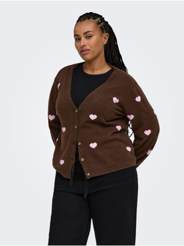 ONLY Carmakoma Strickjacke in Coffee Bean 1