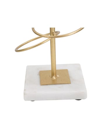 Mauro Ferretti Goldener Kerzenhalter aus Metall mit Marmorsockel, 14 x 13 x 50,5 cm