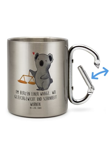 Mr. & Mrs. Panda Kaffeebecher Waage Astrologie mit Spruch in Silber