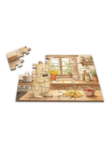 Mr. & Mrs. Panda Puzzle Hase Pommes Design ohne Spruch in Weiß